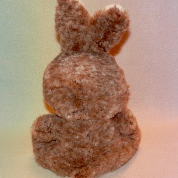 BROWN AND WHITE PLUSH BUNNY * BIG SPARKLE EYES * PINK NOSE * 10  IN TALL * CUTE - Picture 5 of 5